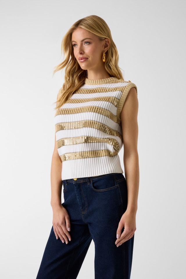Sweater sans manches &agrave; sequins Marciano