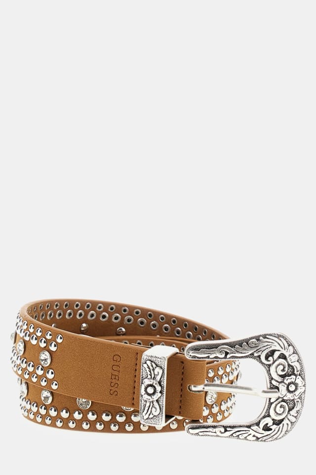 Cintura con borchie e strass