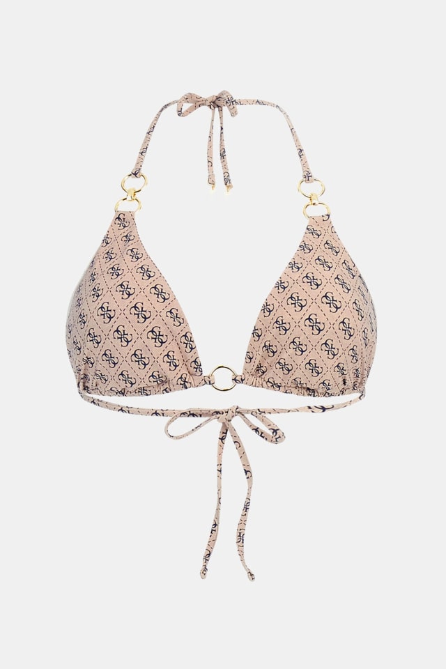 Top de bikini triángulo con logotipo 4G