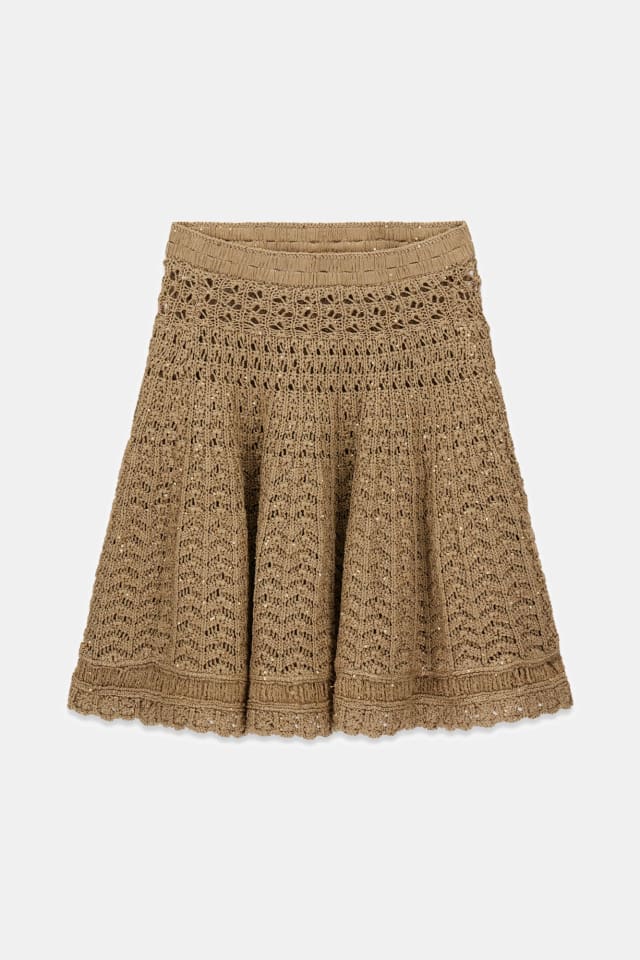 Falda de punto calada