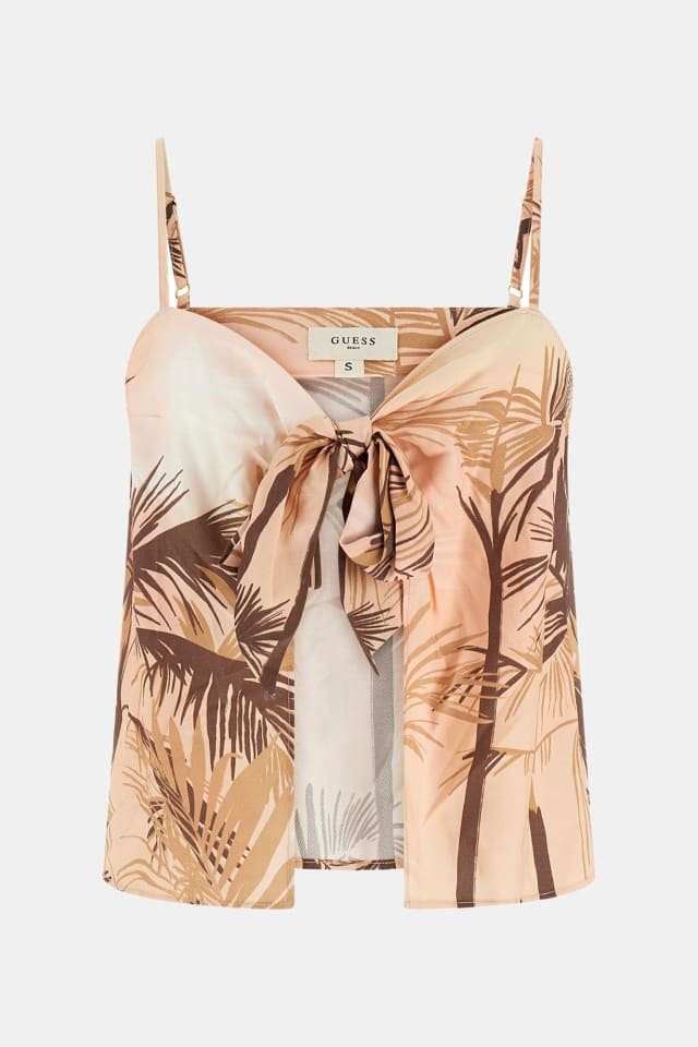 Top estampado con lazo delantero