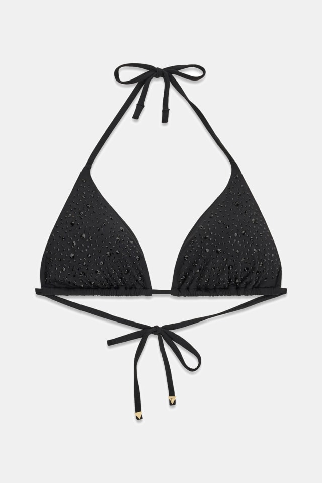 Top de bikini triángulo con pedrería