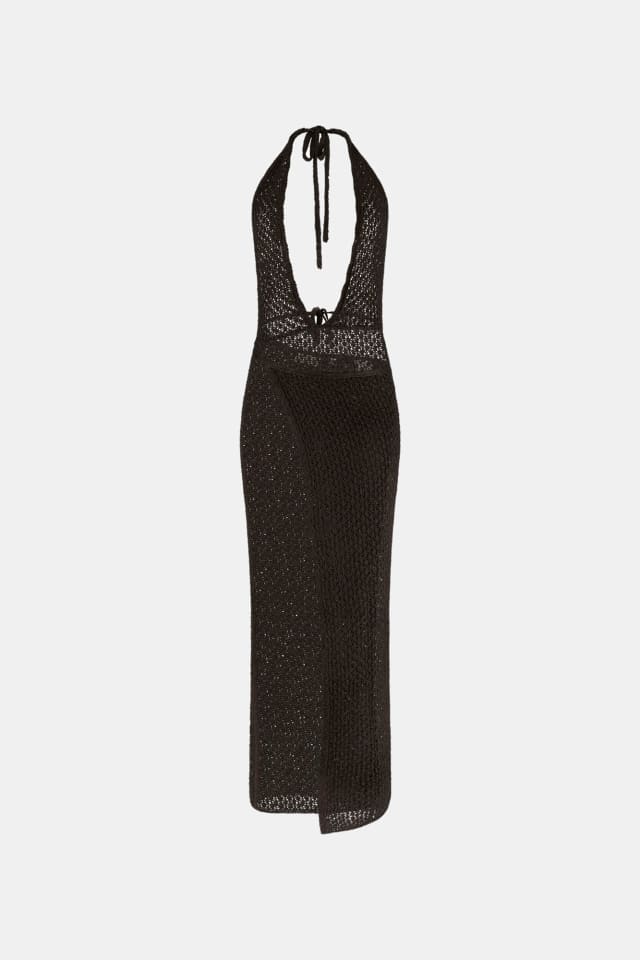 Gehäkelter Lurex lang dress