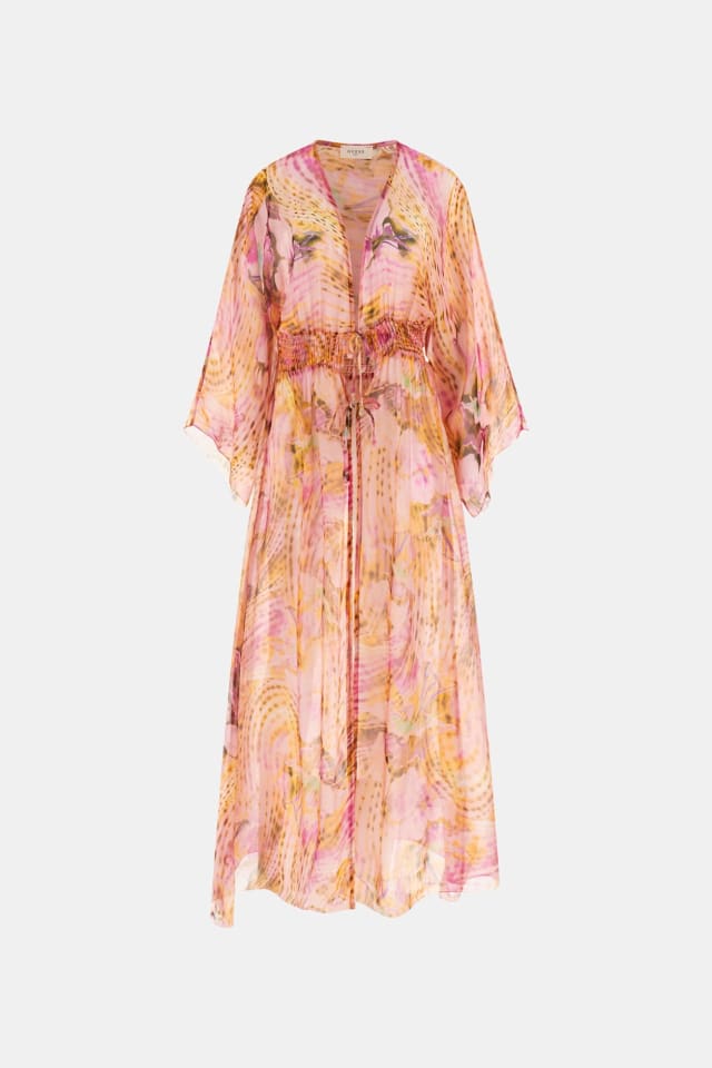 Kimono de mezcla de seda