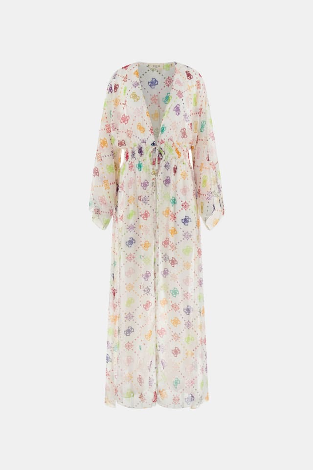 Kimono de mezcla de seda
