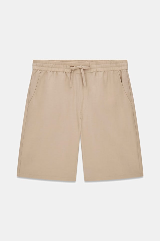 Shorts de mistura de linho