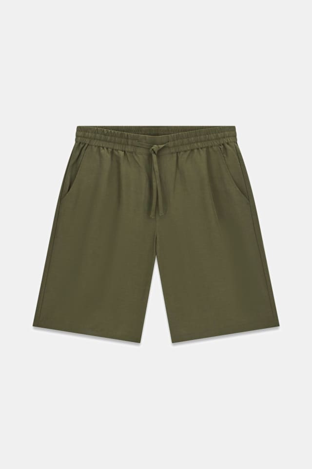 Shorts de mistura de linho