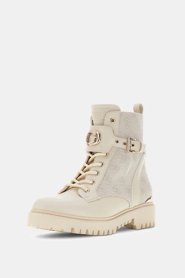 Botas de combate com logo Olanna