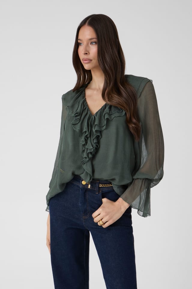 Blusa con volantes de Marciano