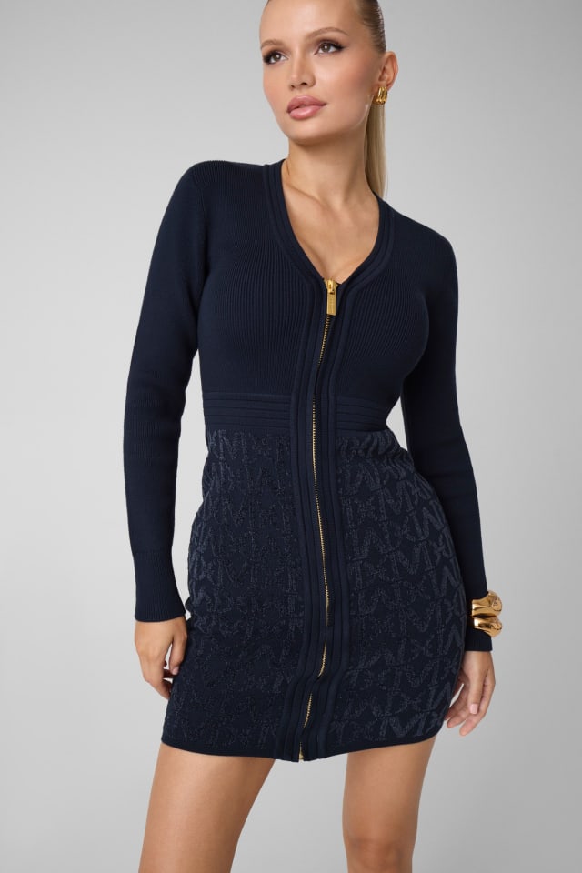 Vestido curto Marciano com zíper frontal