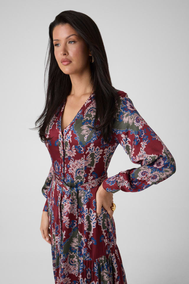 Vestido longo de viscose Marciano