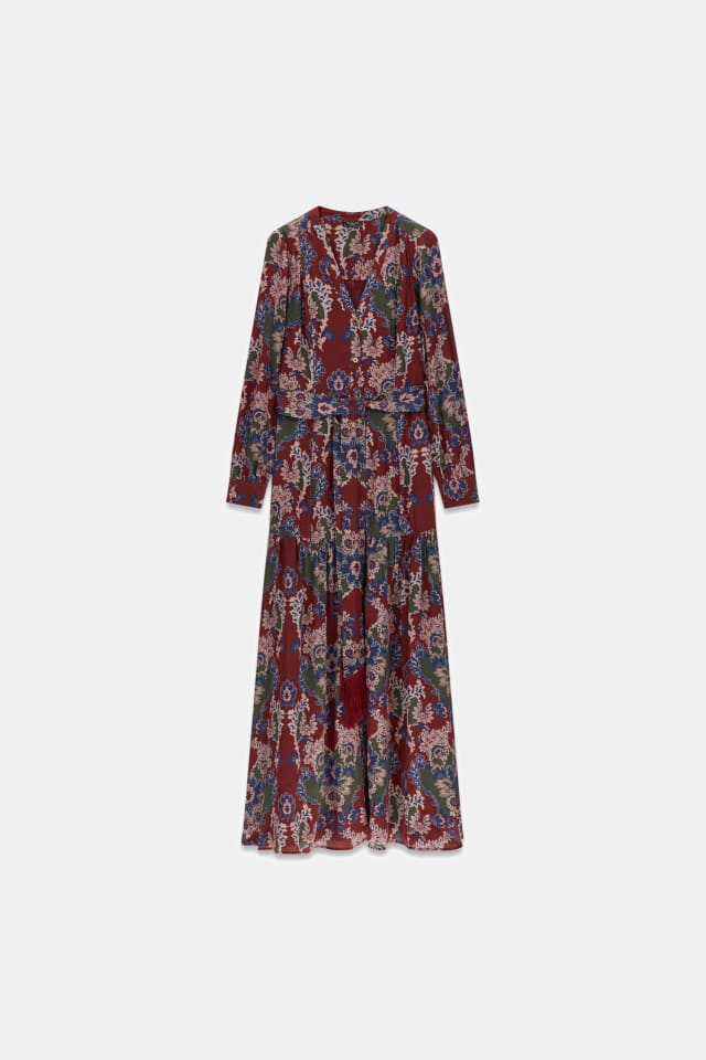 Vestido longo de viscose Marciano