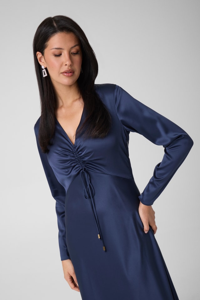 Vestido longo de cetim Marciano