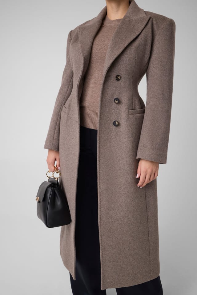Manteau long Marciano en laine mélangée