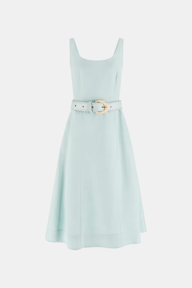 Vestido midi de mezcla de lino Marciano