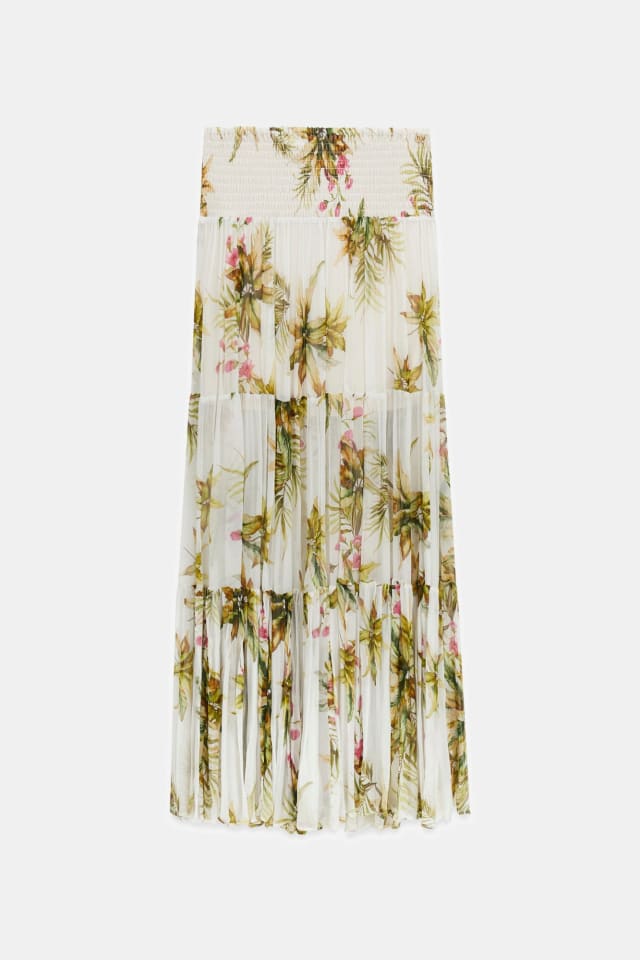 Saia maxi com estampa floral Marciano