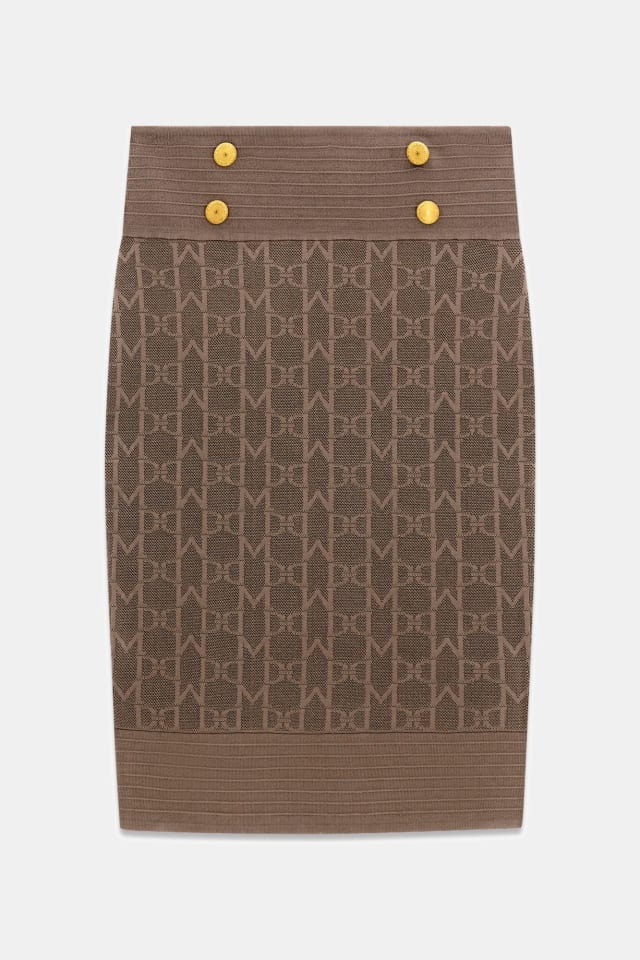 Saia midi jacquard com logo Marciano
