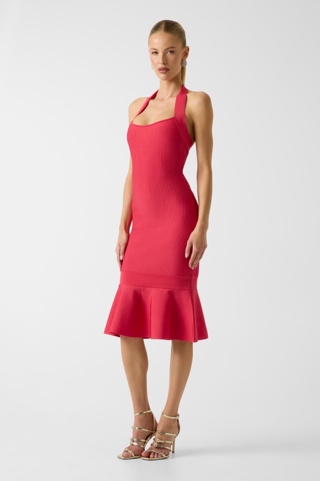 Marciano midi halter-neck vestido