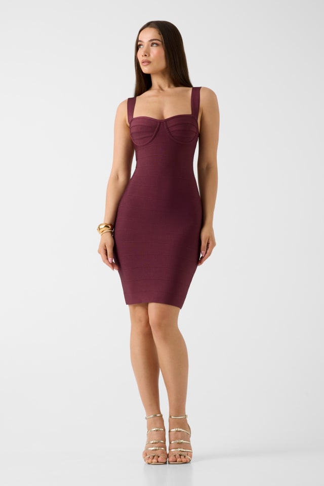 Marciano bandage midi vestido