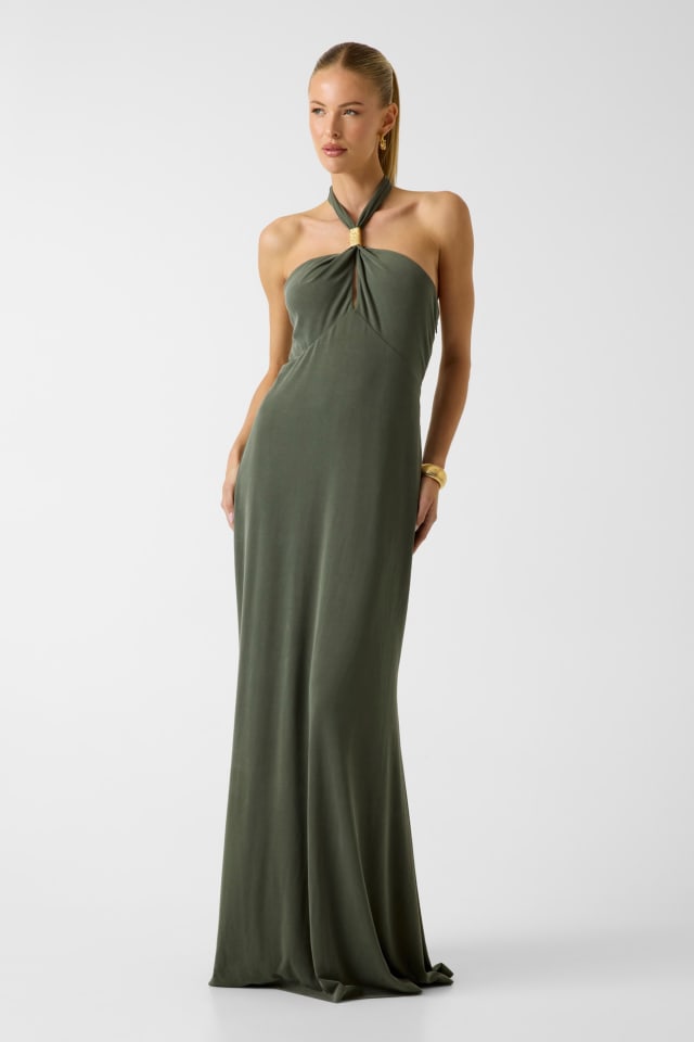 Maxi Marciano com decote halter vestido