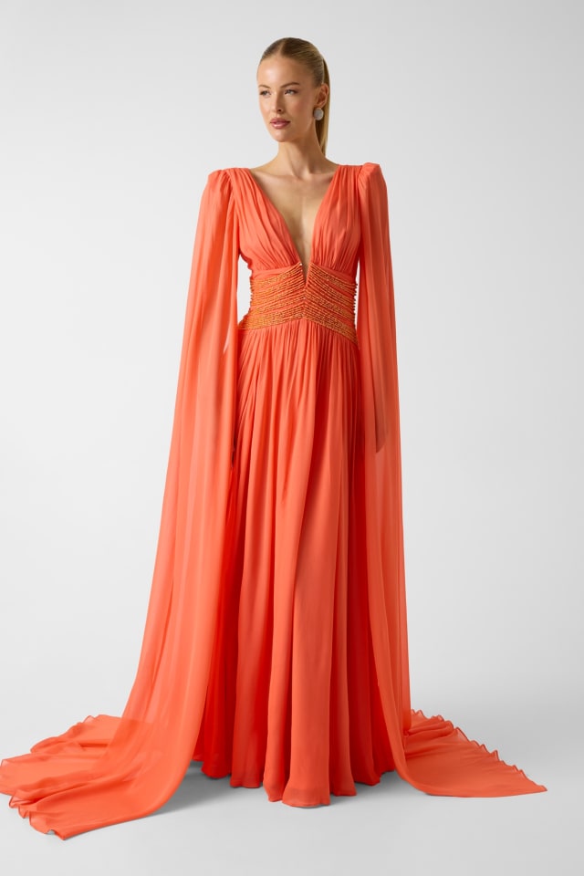 Marciano maxi plissado vestido