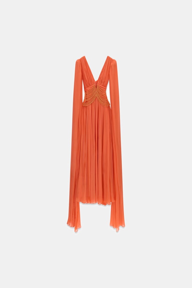Marciano maxi plissado vestido
