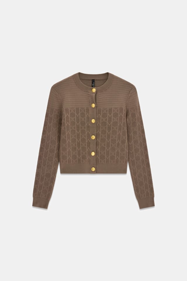 Cardigan con monograma Marciano