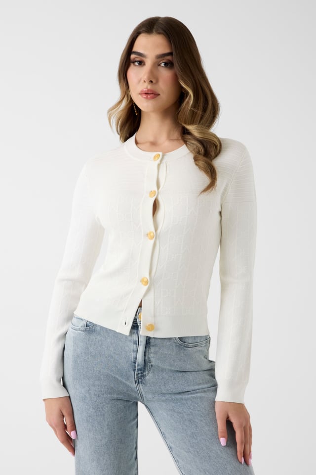 Cardigan con monograma Marciano