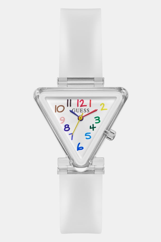 GUESS® Kids Ceas analogic triunghiular din silicon 35 mm Girls