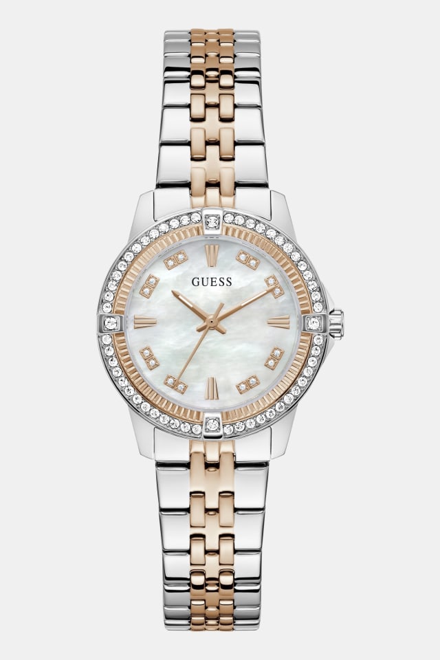 Reloj analógico Crystal de acero inoxidable de 32 mm