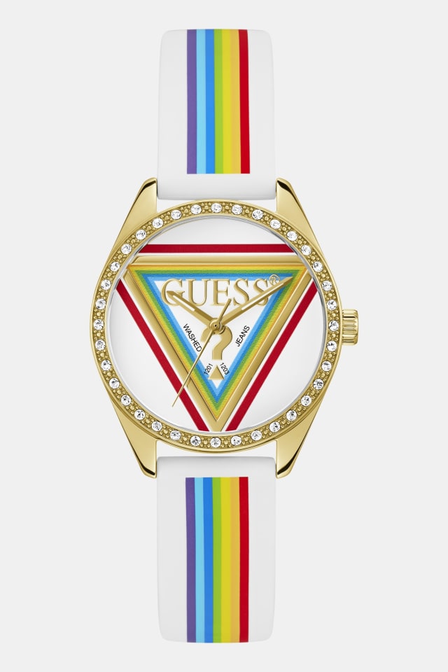 Relógio analógico de silicone Rainbow 34 mm