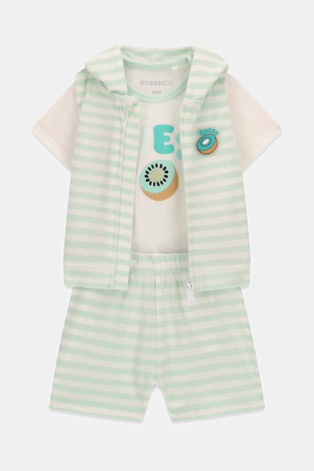 Conjunto de colete, bodysuit e cal&ccedil;&otilde;es