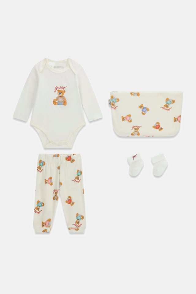 Conjunto de body, calças e meias