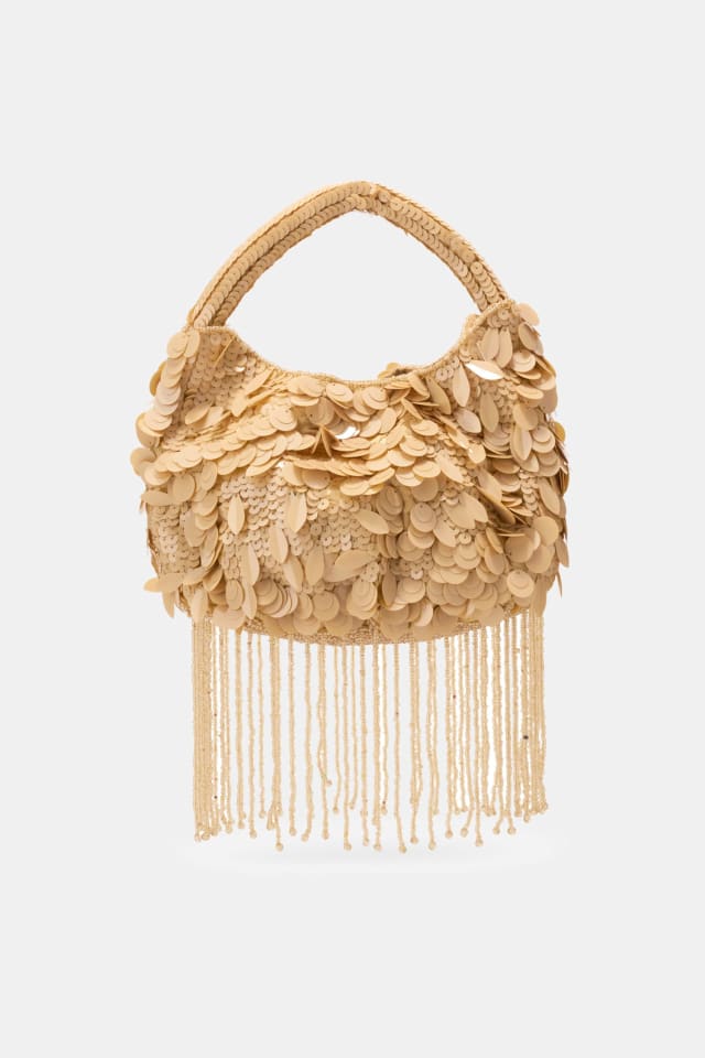 Bolsa com franjas de cristal