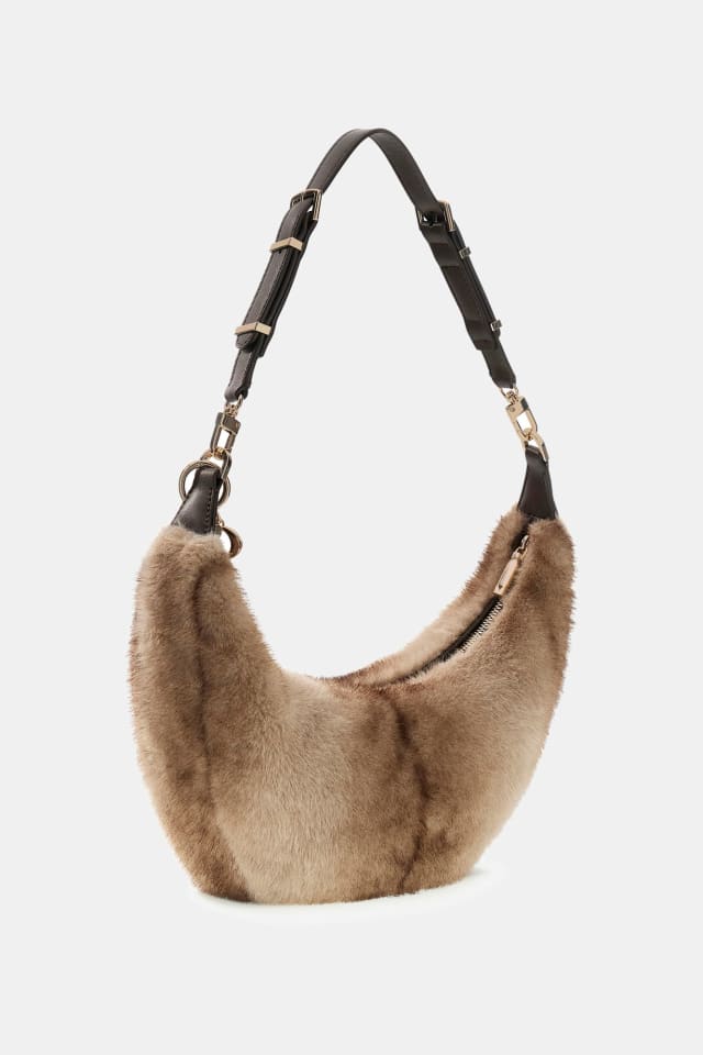 バッグ GUESS® Mavis Suni Kürk Hobo Çanta Kadın