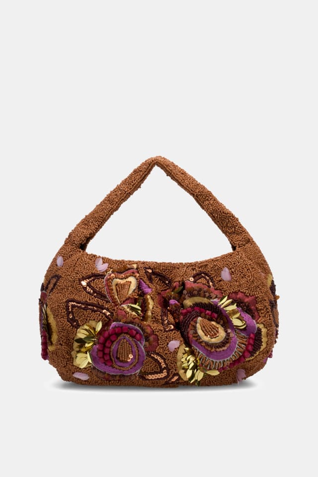 Bolsa con bordado de flores