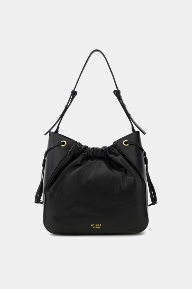 Bolso tipo cubo de cuero genuino Helene
