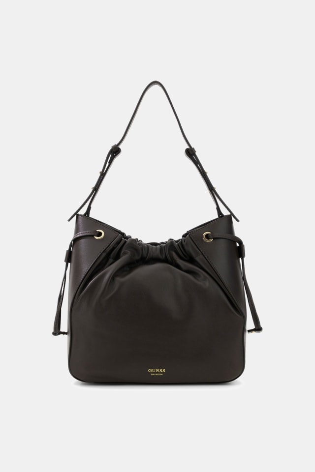 Bolso tipo cubo de cuero genuino Helene
