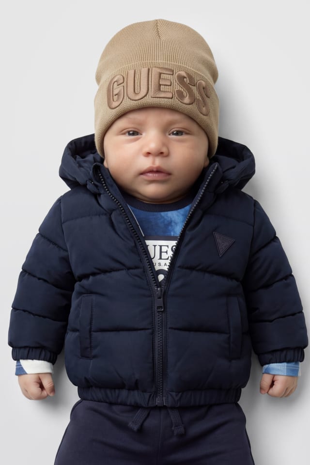 Samt-Steppjacke mit Kapuze