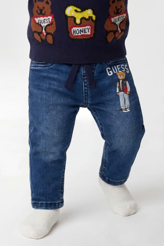 Jeans estampados con logo de oso