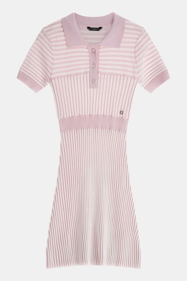 Robe-pull rayures gaufr&eacute;es