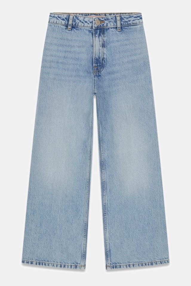 Wide-leg calças jeans