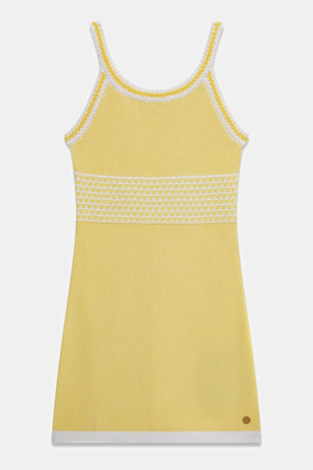 Vestido curto de crochê