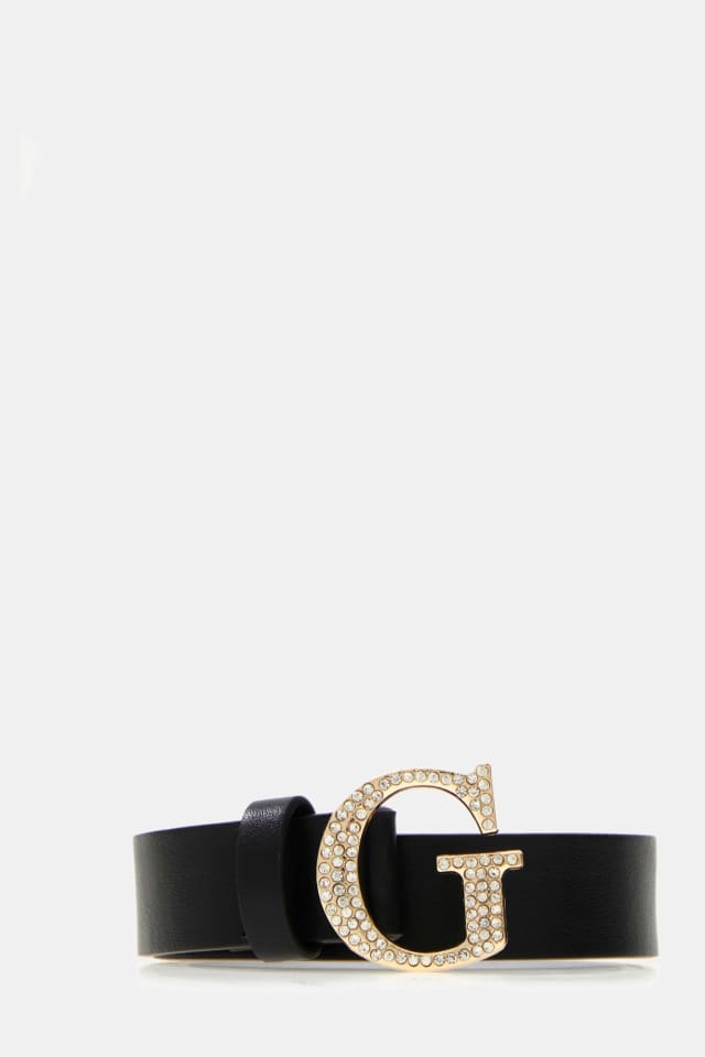 Cinto com logotipo de strass