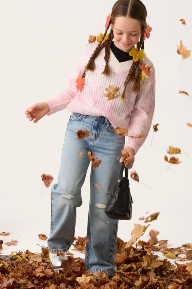 Jeans de perna larga dos anos 90