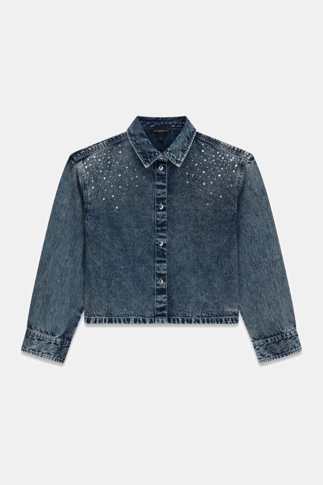 Camisa Crop de Denim