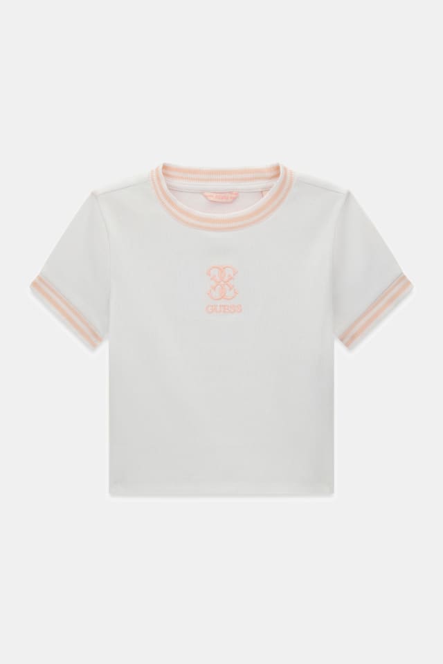 T-shirt cropped canelado