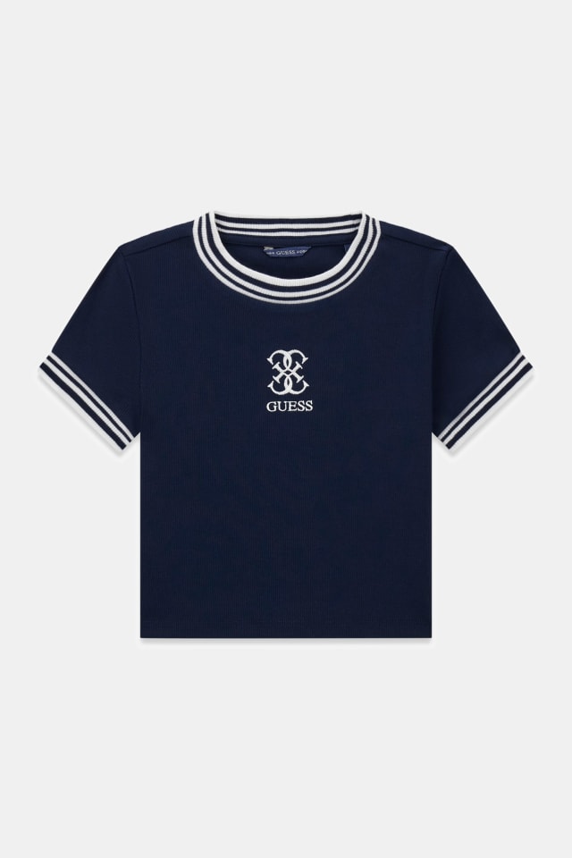 T-shirt cropped canelado