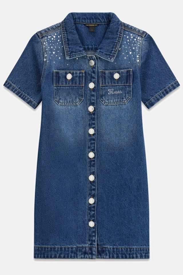 Denim com strass dress