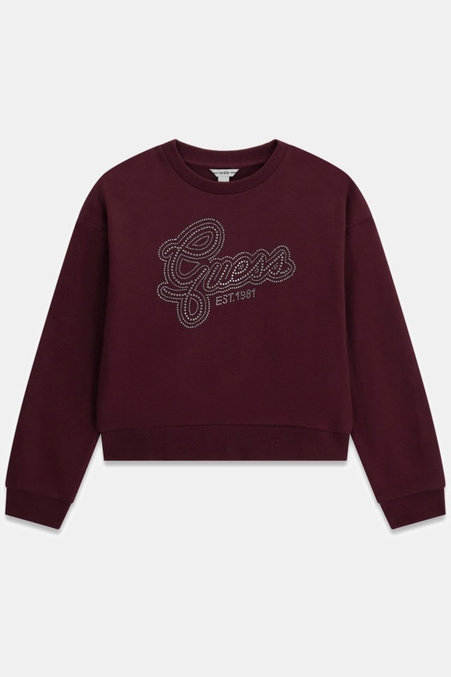 Sweatshirt com logo de strass